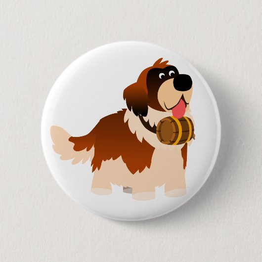 Rond 5 Cm Bouton caricature mignonne St Bernard Button Badge (Devant)