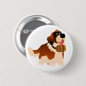 Rond 5 Cm Bouton caricature mignonne St Bernard Button Badge (Devant & derrière)