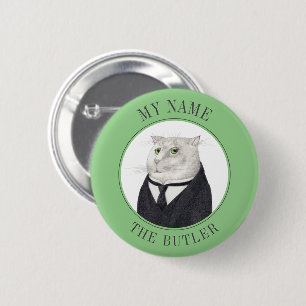 Rond 5 Cm Bouton d'aiguille du badge du nom du CAT du BEURRE