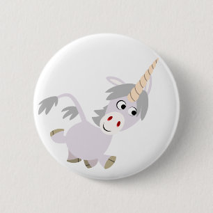 Rond 5 Cm Bouton de caricature Facétieux Unicorn Badge