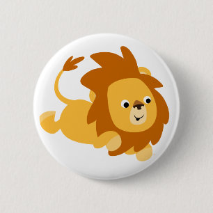 Rond 5 Cm Bouton de jeu de dessin mignon Bouton Lion Badge