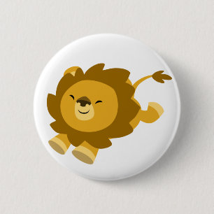 Rond 5 Cm Bouton de Lion Cartoon Ecstatic Cute Badge