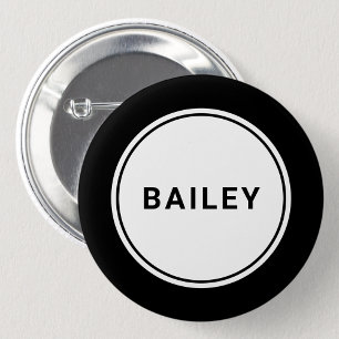 Rond 5 Cm Bouton d'épingle de badge de nom personnalisé