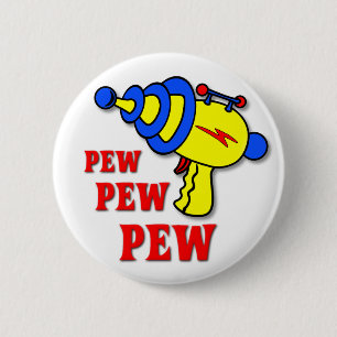 Rond 5 Cm Bouton drôle de badge de pistolet laser Pew Pew Pe