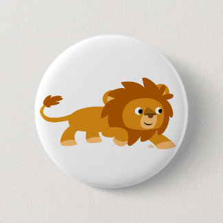 Rond 5 Cm Bouton Lion de carton intelligent mignon Badge