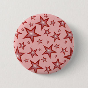Rond 5 Cm Bouton Red Stars rose badge