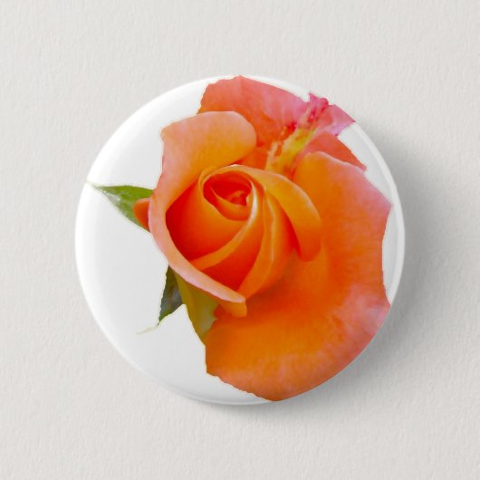 Rond 5 Cm Bouton Rose orange / Badge / Broche (Devant)
