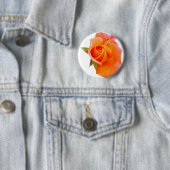 Rond 5 Cm Bouton Rose orange / Badge / Broche (En situation)