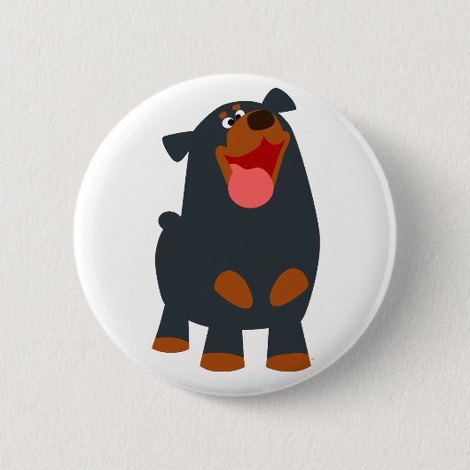 Rond 5 Cm Bouton Rottweiler de dessin sympa Badge (Devant)