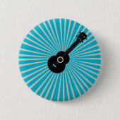Rond 5 Cm Bouton Ukulele Badge Bleu (Devant)