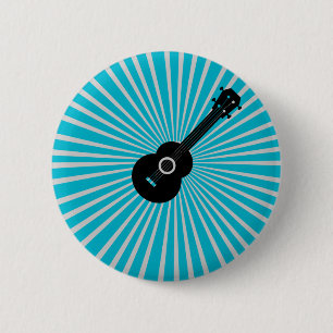 Rond 5 Cm Bouton Ukulele Badge Bleu
