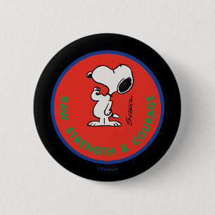 Rond 5 Cm cacahuètes   Snoopy Raw Force & Courage Badge