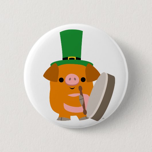 Rond 5 Cm Cartoon Pig en Bodhran :) Bouton Badge (Devant)