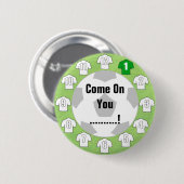 Rond 5 Cm Chemises blanches. Badge du bouton du ventilateur (Devant & derrière)