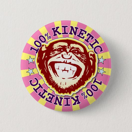 Rond 5 Cm Cinétique 100% Funny Funky Monkey Badge (Devant)