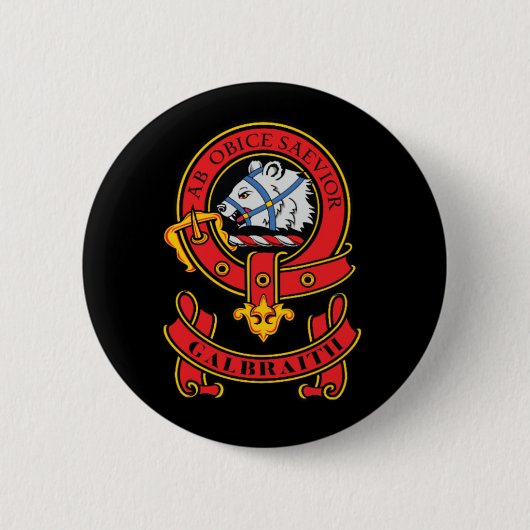 Rond 5 Cm Clan Galbraith Crest Badge Pinback Button (Devant)