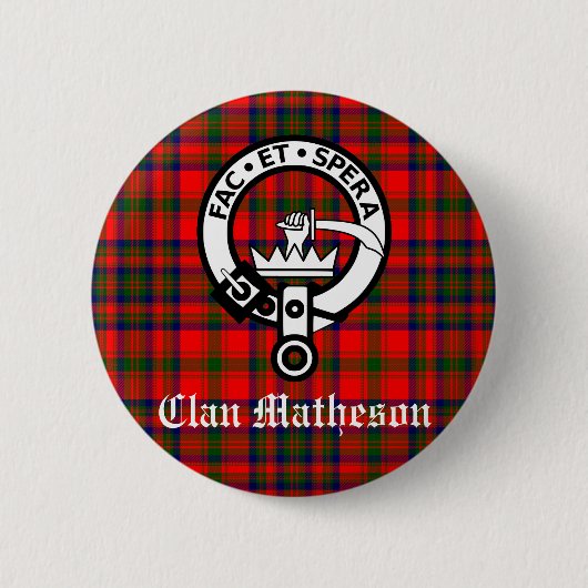 Rond 5 Cm Clan Matheson Crest Badge et Tartan (Devant)