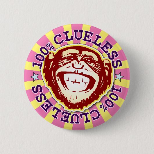 Rond 5 Cm Clueless 100% Funny Funky Monkey Badge (Devant)