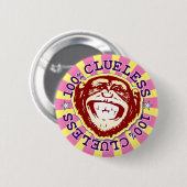 Rond 5 Cm Clueless 100% Funny Funky Monkey Badge (Devant & derrière)
