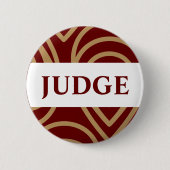 Rond 5 Cm Concours Juge Moderne Rouge Badge Or (Devant)