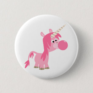 Rond 5 Cm Cute Cartoon Bubble Gum Unicorn Button Badge