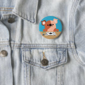 Rond 5 Cm Cute Cartoon Drawing Piglet Button Badge (En situation)