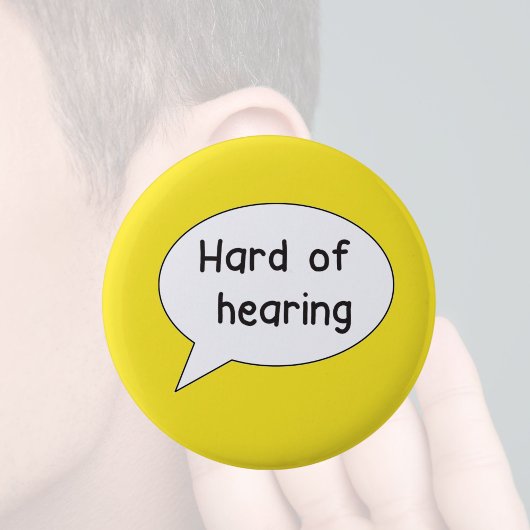 Rond 5 Cm Dur de l'ouïe badge de sensibilisation sourde