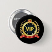 Rond 5 Cm Élégant badge d'accès noir VIP (Devant & derrière)