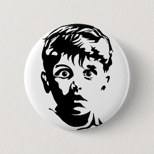 Rond 5 Cm Étonné Boy Graphic Art Stencil Bouton Badge Pin