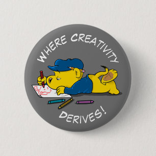 Rond 5 Cm Ferald Là où la créativité dérive ! Badge