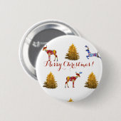 Rond 5 Cm Festive Joyeux Noël Round Badge (Devant & derrière)