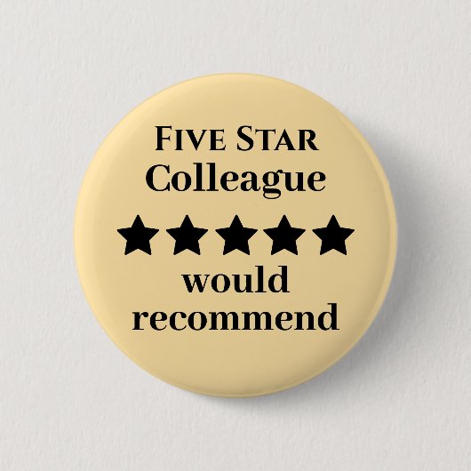 Rond 5 Cm Five Star Colleague Button Badge Recommended (Devant)