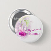 Rond 5 Cm Fuchsia custom bridesmaid round badge button (Devant & derrière)