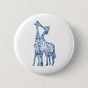 Rond 5 Cm Giraffes Kiss Round Badge