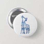 Rond 5 Cm Giraffes Kiss Round Badge (Devant & derrière)