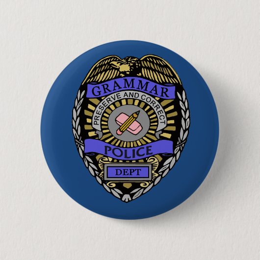 Rond 5 Cm Grammaire Police Dept Badge Pencil Effaser (Devant)