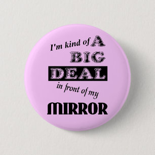Rond 5 Cm Grand Miroir Drôle Bouton Badge Humour