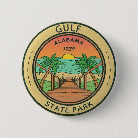 Rond 5 Cm Gulf State Park Alabama Circle Badge (Devant)