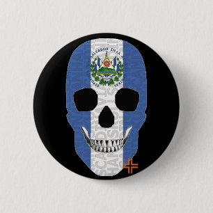 Rond 5 Cm HANDSKULL El Salvador Ronde Badge noir B2