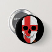 Rond 5 Cm HANDSKULL England Round Badge noir B2 (Devant & derrière)