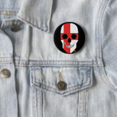 Rond 5 Cm HANDSKULL England Round Badge noir B2 (En situation)