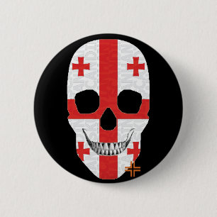 Rond 5 Cm HANDSKULL Georgia Round Badge noir B2