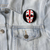 Rond 5 Cm HANDSKULL Georgia Round Badge noir B2 (En situation)