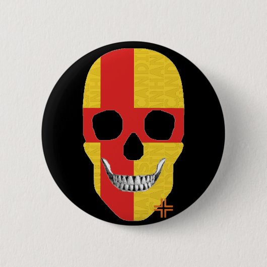 Rond 5 Cm HANDSKULL Kalmar Round Badge noir B2 (Devant)