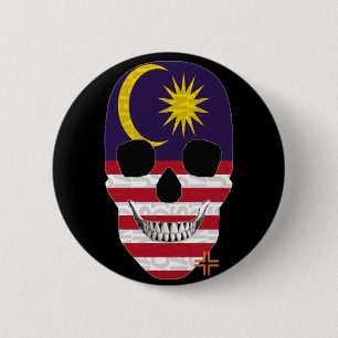 Rond 5 Cm HANDSKULL Malaysia Round Badge noir B2