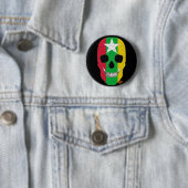 Rond 5 Cm HANDSKULL Myanmar Round Badge noir B2 (En situation)