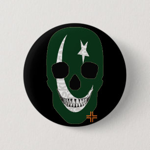 Rond 5 Cm HANDSKULL Pakistan Round Badge noir B2