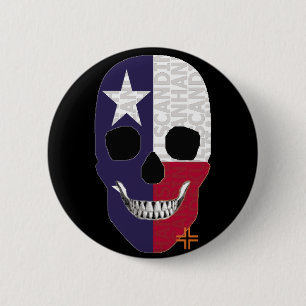 Rond 5 Cm HANDSKULL Texas Round Badge noir B2