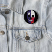 Rond 5 Cm HANDSKULL Texas Round Badge noir B2 (En situation)
