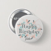 Rond 5 Cm Happy Birthday badge personnalisable (Devant & derrière)